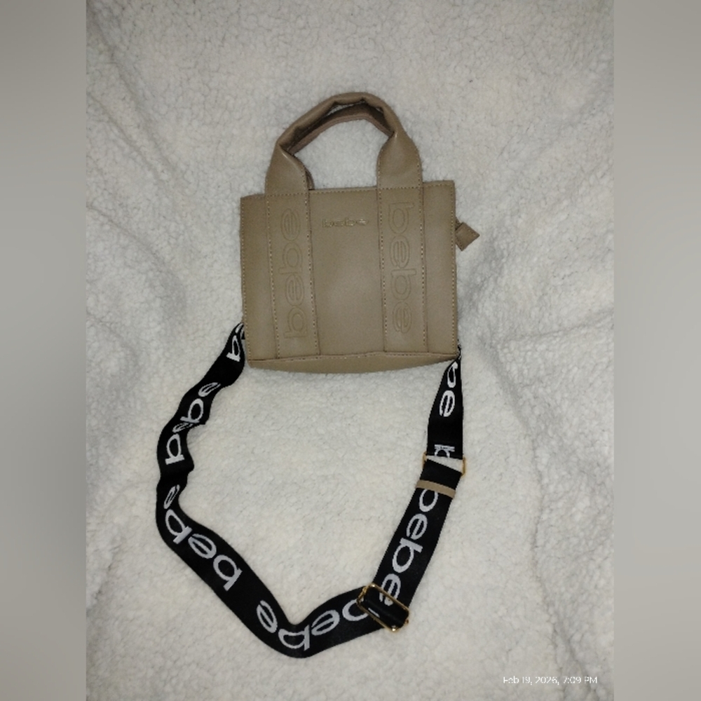 BEBE HANA DARK BEIGE MINI SATCHEL